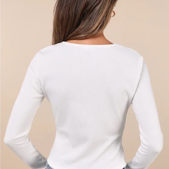 Lulu's White Long Sleeve Top - Picture 2 of 6